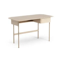 Skrivbord-Swedese Luna skrivbord med låda, Ek vitpigmenterad