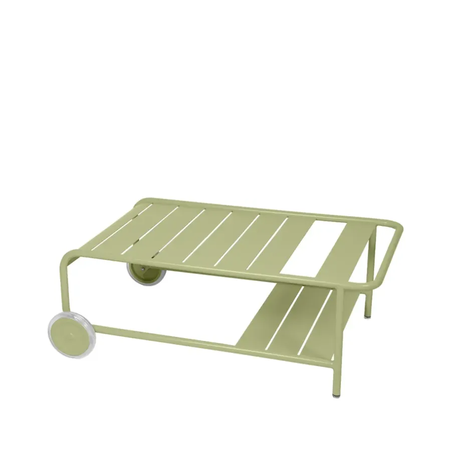 Loungemöbler·Soffbord Utomhus|Soffbord Utomhus-Fermob Luxembourg bord lågt, Willow green, med hjul