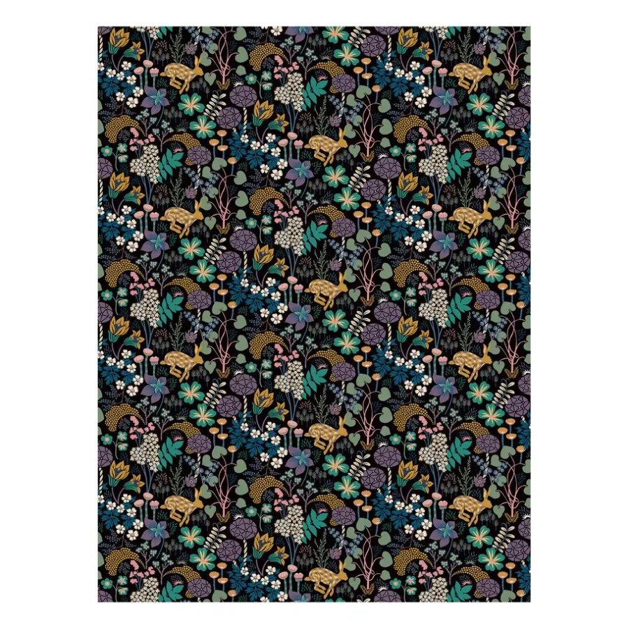 Tyger & Metervaror-Arvidssons Textil Lyckeflykt tyg, Svart