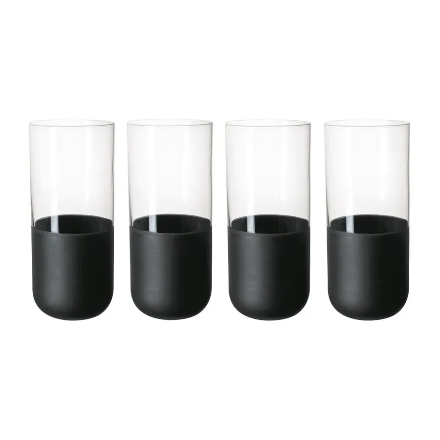 Drinkglas-Villeroy & Boch Manufacture Rock longdrinkglas 30 cl 4-pack, Clear