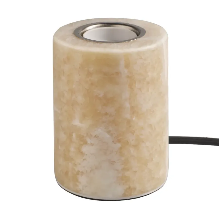 Lampfötter-Unison Marble lampfot, Beige silk matt, Ø8x10,5 cm