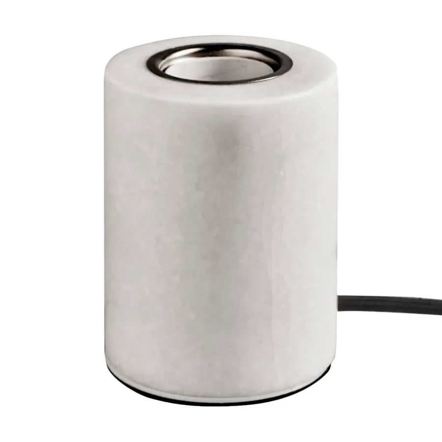 Marble lampfot, Vit silk matt, Ø8x10,5 cm^Unison Sale