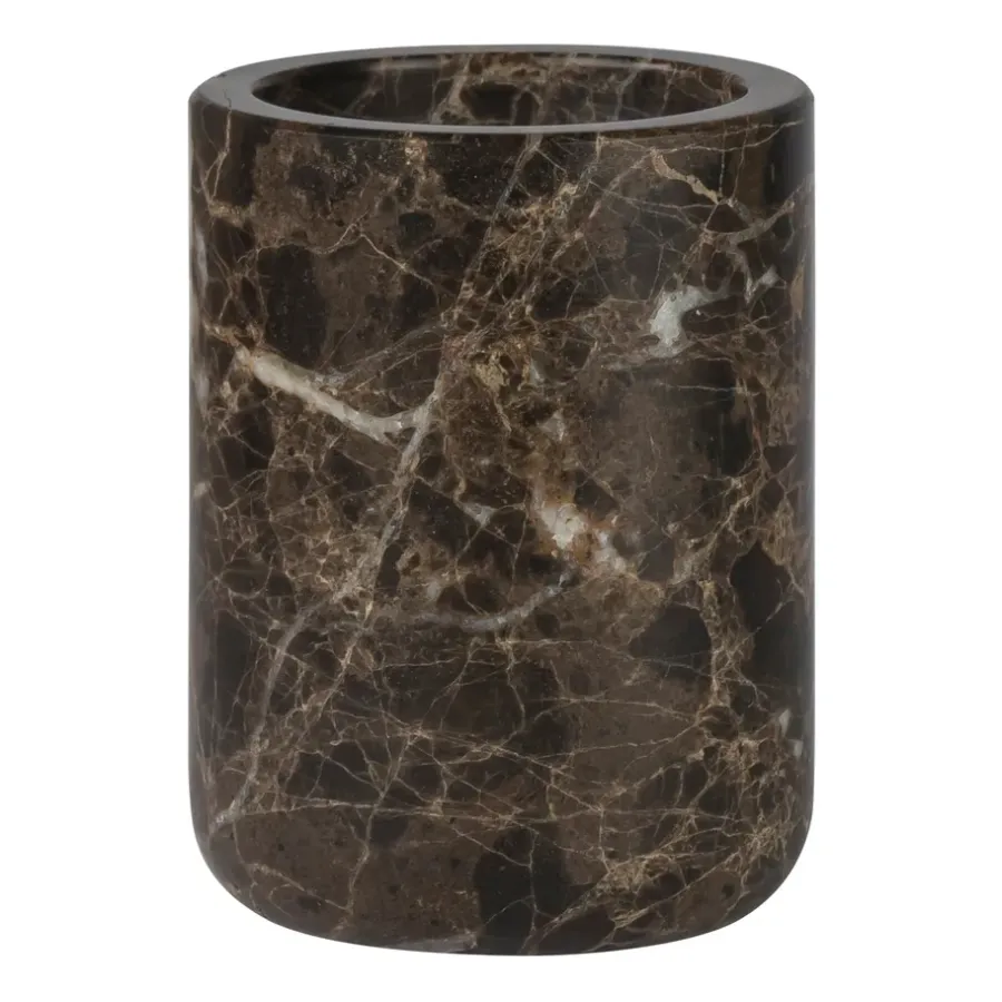 Tandborsthållare-Mette Ditmer Marble tandborsthållare 10 cm, Brun