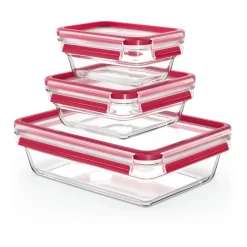 MasterSeal Glas matlåda 3-pack, Röd^Tefal Best
