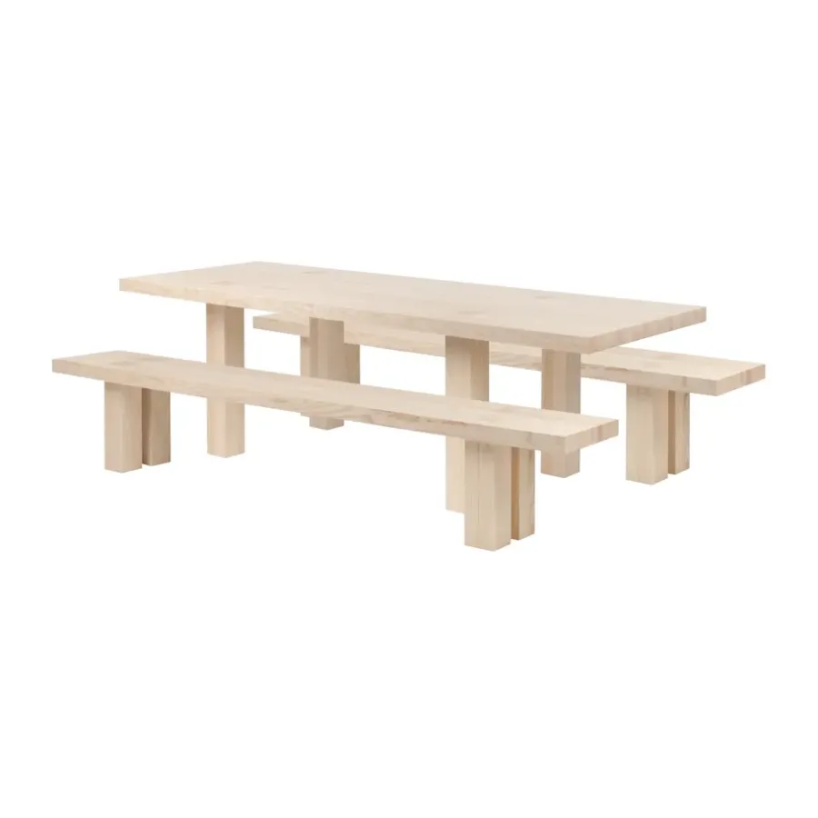 Matbord-Hem Max bord med bänkar 250 cm, Ask