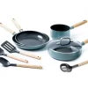 Grytset & Kastrullset|Kastruller-GreenPan Mayflower Pro gryt- och stekpanneset 9 delar, Grönblå