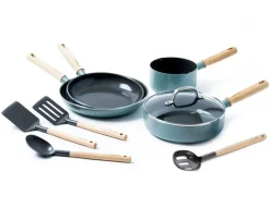 Grytset & Kastrullset|Kastruller-GreenPan Mayflower Pro gryt- och stekpanneset 9 delar, Grönblå