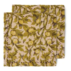 Tygservetter|Tygservetter-HKliving Mediterranean bomullsservett 30x30 cm 2-pack, Olive