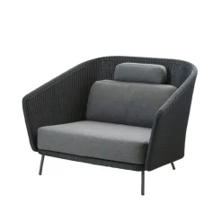 Loungemöbler·Loungefåtöljer & Utefåtöljer|Loungefåtöljer & Utefåtöljer-Cane-line Mega loungefåtölj, Graphic, inkl. gråa dynor