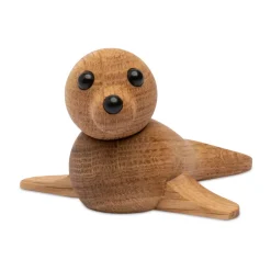 Träfigurer-Spring Copenhagen Mini Säl dekoration 9 cm, Ek