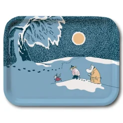 Brickor-Opto Design Månsken i snön Mumin bricka vinter 2021, 20x27 cm