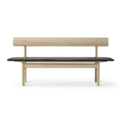 Mogensen 3171 bänk, Såpad ek-läder omni 301 black^Fredericia Furniture New