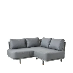 Moments modulsoffa, Grå, hörna, soft rope^Cane-line Discount
