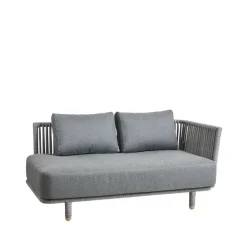 Balkongmöbler·Balkongsoffor|Balkongsoffor-Cane-line Moments modulsoffa, 2-sits grå, vänster, soft rope