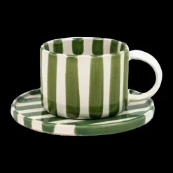 Kaffekoppar-Olsson & Jensen Monica kopp med fat, Grön
