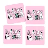 Moomin 80 glasunderlägg 9x9 cm 4-pack, Rosa^Opto Design Best
