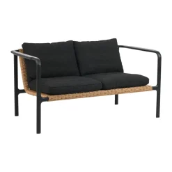Balkongmöbler·Balkongsoffor|Balkongsoffor-Brafab Motty soffa, Svart-teddy black, 2-sits