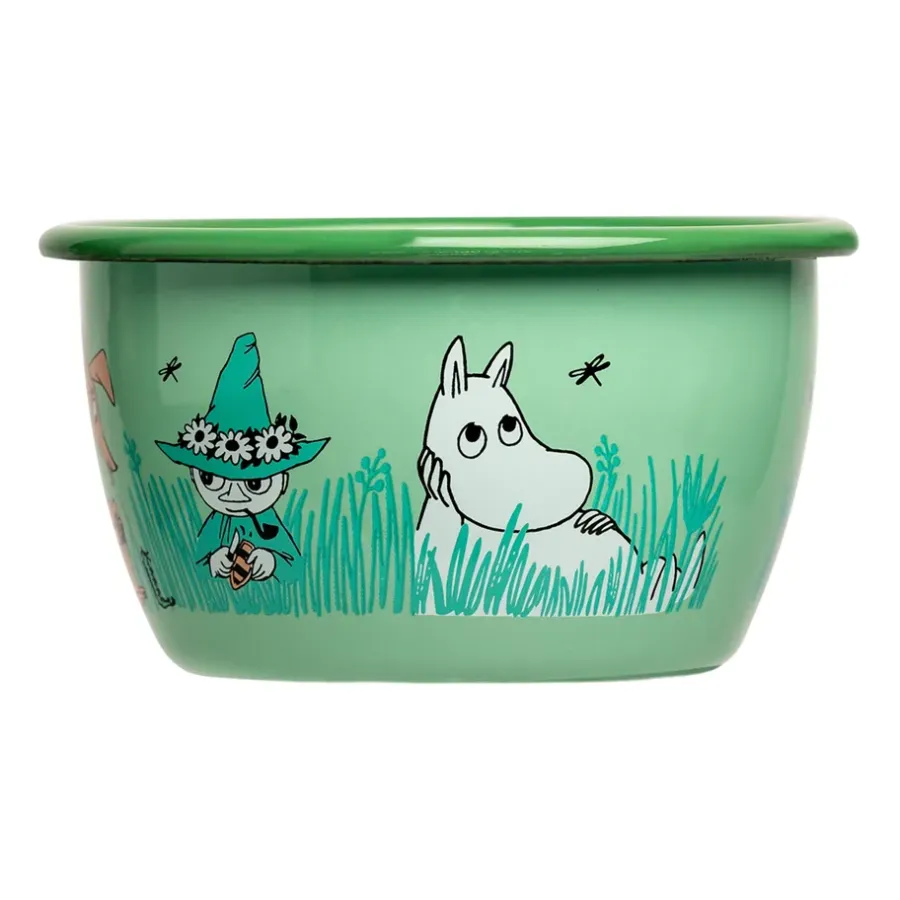 Muminskålar-Muurla Mumin emaljskål Boys 30 cl, Grön