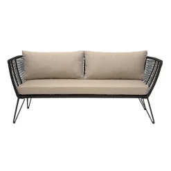 Trädgårdssoffor & Trädgårdsbänkar|Balkongmöbler·Balkongsoffor-Bloomingville Mundo soffa, Black-beige