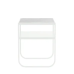 Sängbord-Asplund Nati Tati sängbord, marmor vit, white stativ