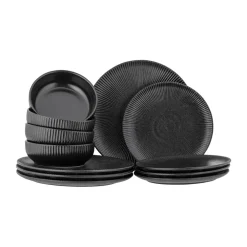 Serviser & Startset-Bloomingville Neri servisset 12 delar, Svart