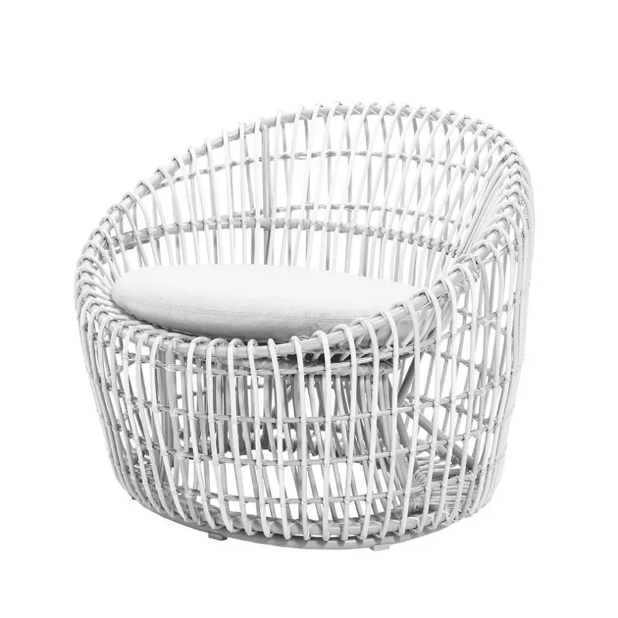 Nest Round fåtölj, Natté white, vit rotting^Cane-line Hot
