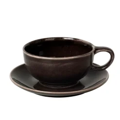 Tekoppar-Broste Copenhagen Nordic Coal tekopp med fat, 5,8 cm