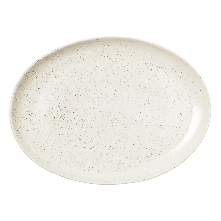 Nordic Vanilla fat ovalt 35,5 cm, Cream with grains^Broste Copenhagen Hot