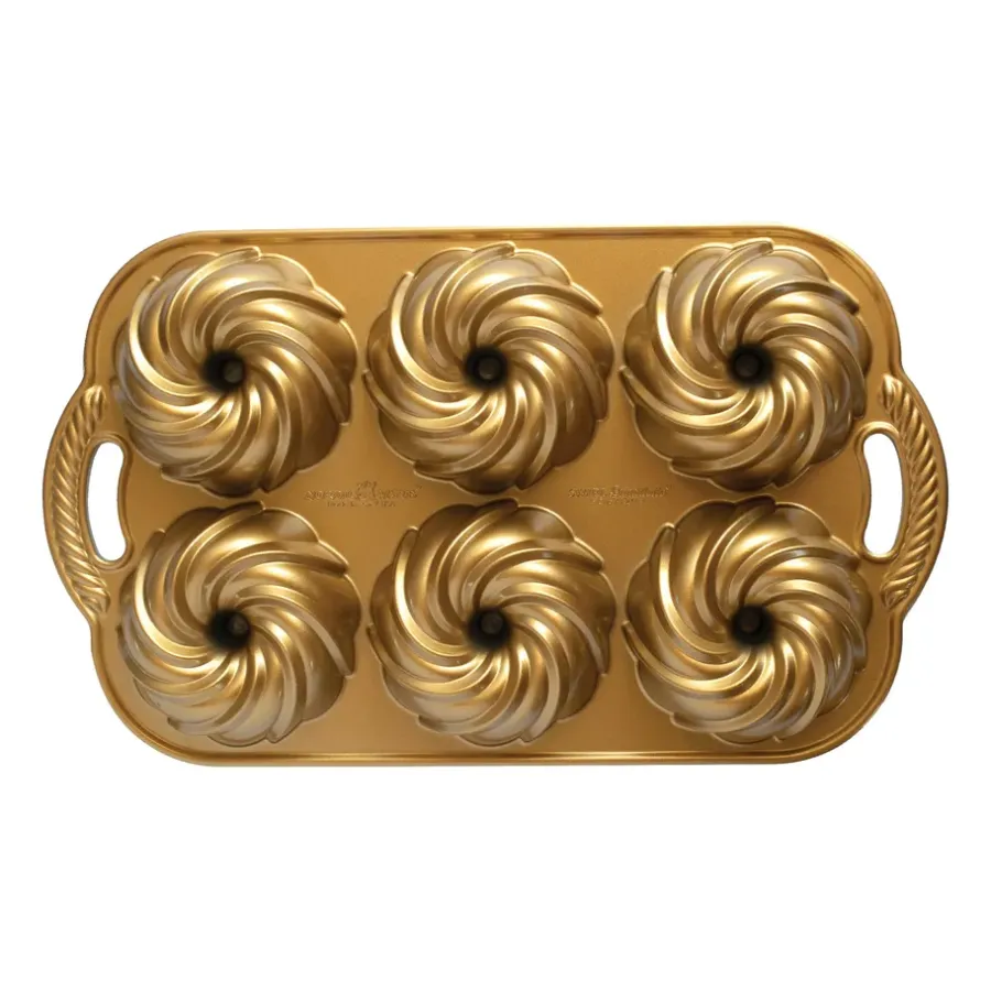 Kakformar & Pepparkaksformar-Nordic Ware swirl bundtlette bakform, 1,2 L