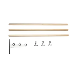 Hatthyllor|Hatthyllor-Essem Design Nostalgi påbyggnad sko- eller hatthylla, björk, aluminiumstativ