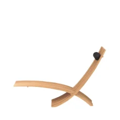 Nozib vilstol, Teak, svart nackstöd i läder^Skargaarden Outlet