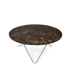 Soffbord-OX Denmarq O Table soffbord, marmor brun, rostfritt stativ
