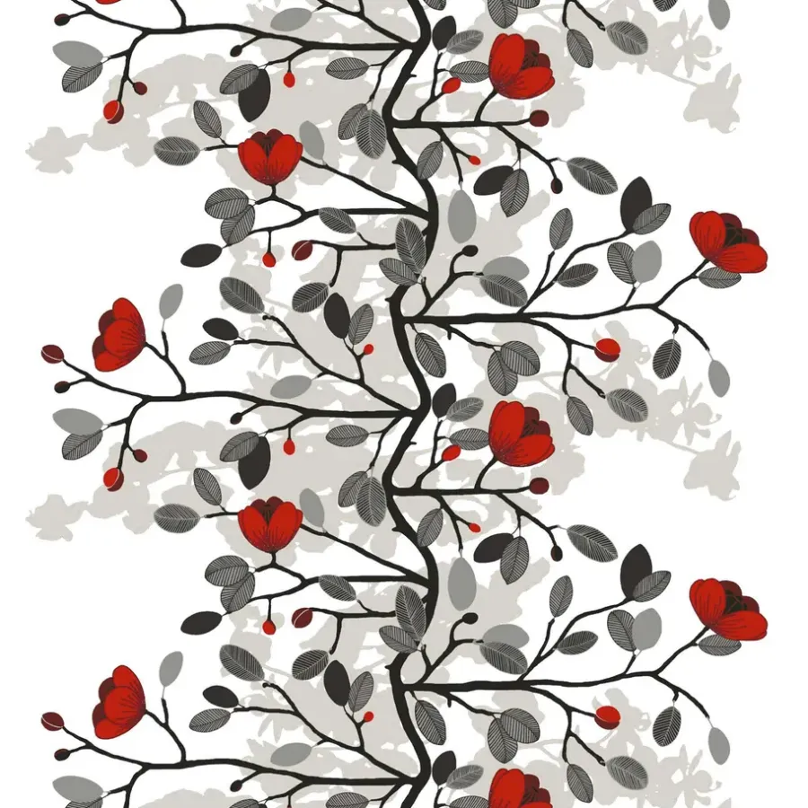 Tyger & Metervaror-Arvidssons Textil Ofelia tyg, röd-brun