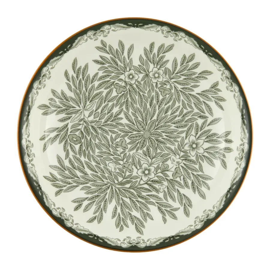 Djupa Tallrikar-Rörstrand Ostindia Floris tallrik djup Ø22 cm, Grön