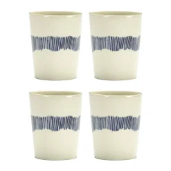 Ottolenghi Feast tekopp 33 cl 4-pack, White stripes-blue^Serax Best