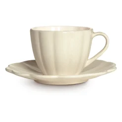 Kaffekoppar-Mateus Oyster kopp med fat 25 cl, Sand