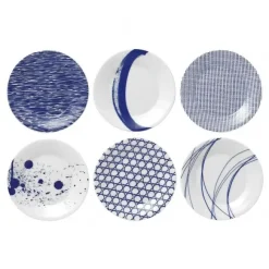 Serviser & Startset-Royal Doulton Pacific tallrik blå 6 delar, 23 cm