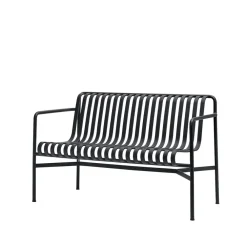 Trädgårdssoffor & Trädgårdsbänkar-HAY Palissade Dining bänk med armstöd, Anthracite