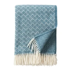 Ullplädar & Ullfiltar-Klippan Yllefabrik Pampas ullpläd 130x200 cm, Blå