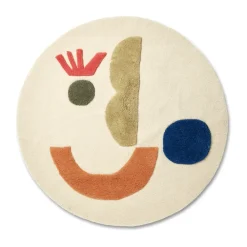 Barnmattor|Barnmattor-Ferm Living Panto tuftad matta, Off white, Ø130 cm