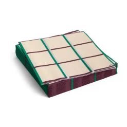 Pattern Lunch servett 33x33 cm 20-pack, Off white-silver-green braid check^HAY Outlet