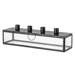 Pelo adventsljusstake 34 cm, Svart-klar^Bloomingville Outlet