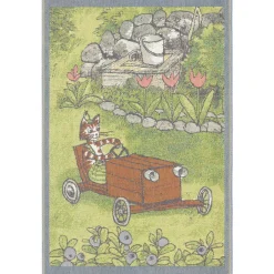 Barnfiltar|Barnfiltar-Ekelund Linneväveri Pettson & Findus barnfilt, Lådbil