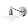 Sänglampor|Vägglampor-Louis Poulsen PH 2/1 vägglampa, Förkromad högglans