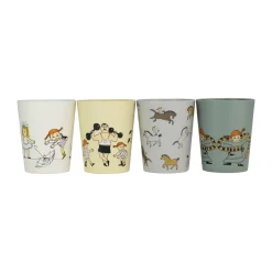 Barnmuggar|Plastmuggar-Rätt Start Pippi Cirkus samlarkoppar 15 cl 4-pack, Multi