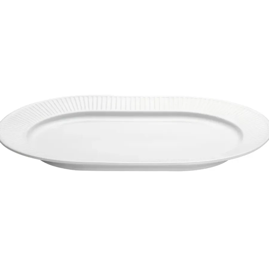 Plissé serveringsfat ovalt, Vit^Pillivuyt