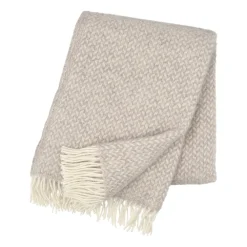 Polka ullpläd, Beige^Klippan Yllefabrik Discount