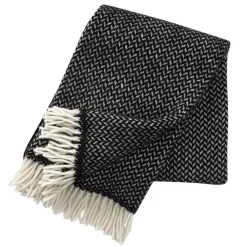 Polka ullpläd, svart^Klippan Yllefabrik Hot