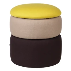 Sittpuffar-Broste Copenhagen Pond puff 42 cm, Yellow-beige-dark grape