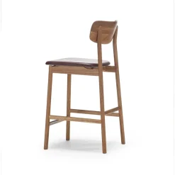 Prima Vista barstol, läder elmo mörkbrun, naturellt oljat ekstativ^Stolab Discount